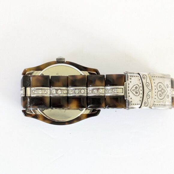 Brighton Dana Point Tortoiseshell Quartz Watch Swarovski Crystals New Battery - Picture 12 of 14